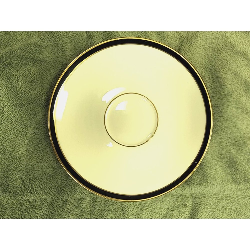 Lenox Urban‎ Lights Saucer Round Plate Ivory Black Border Gold Trim